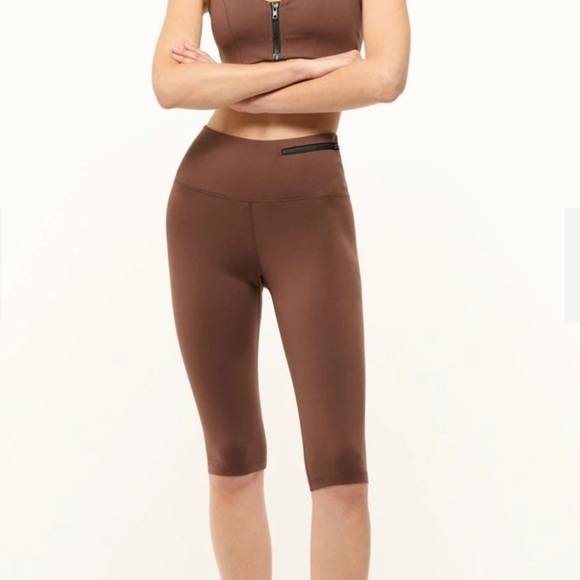 Staud Tread Capri Dark Oak Brown Small Legging Active - Picture 1 of 7